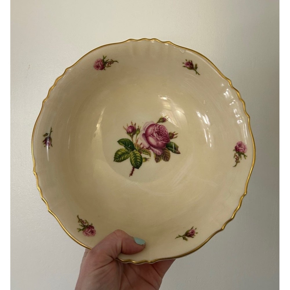 Vintage Syracuse China Federal Victoria Rose Vegetable Serving Bowl 9”